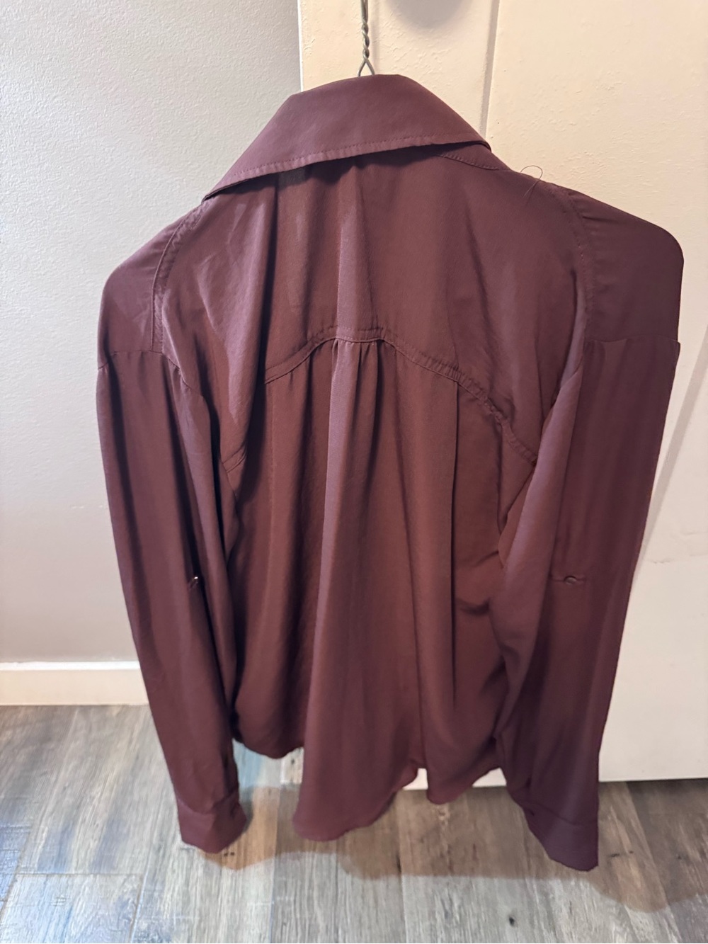 Maurices Deep Maroon Button-Up Top - Picture 2 of 3
